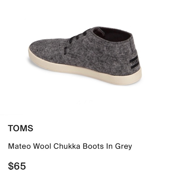 Toms Chukka Grey Hi-tops, Mens 8.5, NWOB - Picture 5 of 7